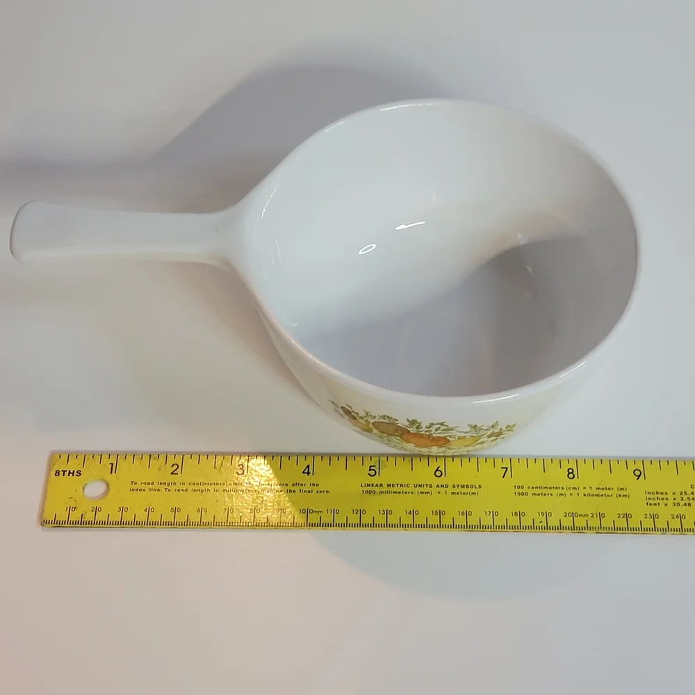 Corningware White Cookware with Fruit Motif